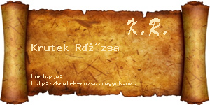 Krutek Rózsa névjegykártya